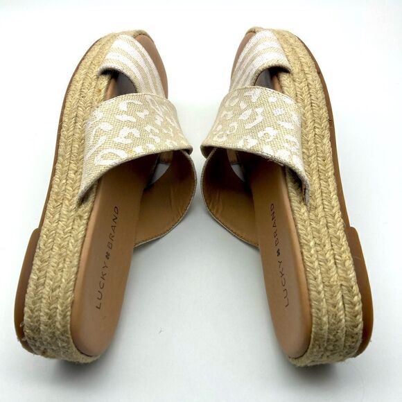 Lucky & Brand Gayte Animal Print Espadrille Sandals Size 6M/36,5 Made in Brazil - Picture 6 of 9